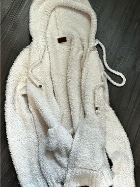 POL Cream Sherpa Hooded Women's Sweater